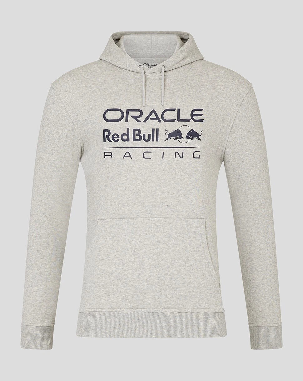 Red Bull Racing Men's Core Overhead Hoodie Mono Logo Grey 2024-Fanwear