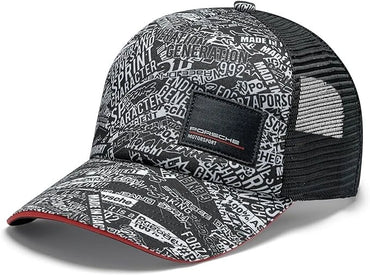 Porsche Quoted AOP Trucker Cap Black 2024-Fanwear