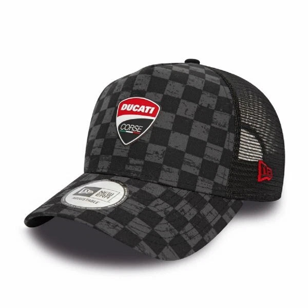 Ducati AOP Check Trucker Black Cap 2024