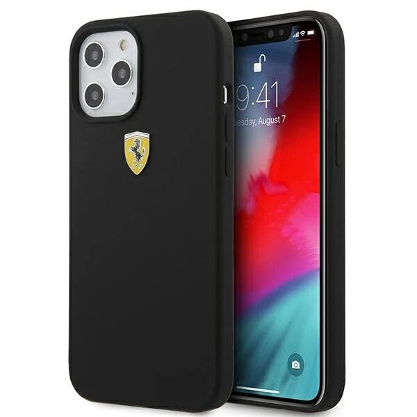 Ferrari iPhone 12 Pro Max Silicone Case - Black