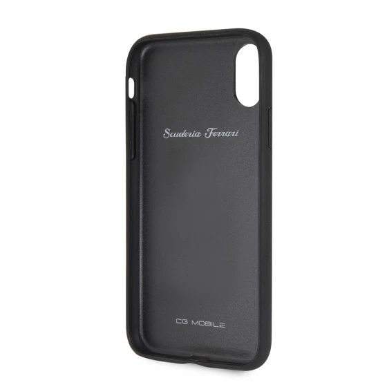 Ferrari iPhone X / XS Hard Case - Carbon Fiber Leather - Red