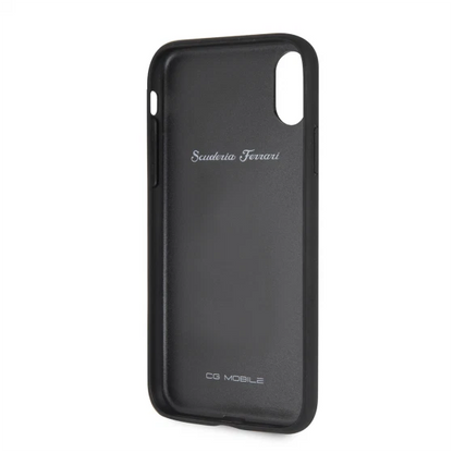 Ferrari iPhone X / XS Hard Case - Carbon Fiber Leather - Red