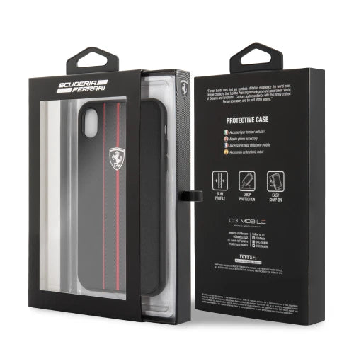 Ferrari iPhone XR Hard Case - Off Track Design with Edge Stitching