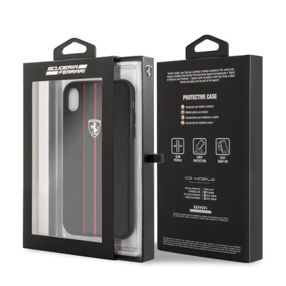 Ferrari iPhone XR Hard Case - Off Track Design with Edge Stitching