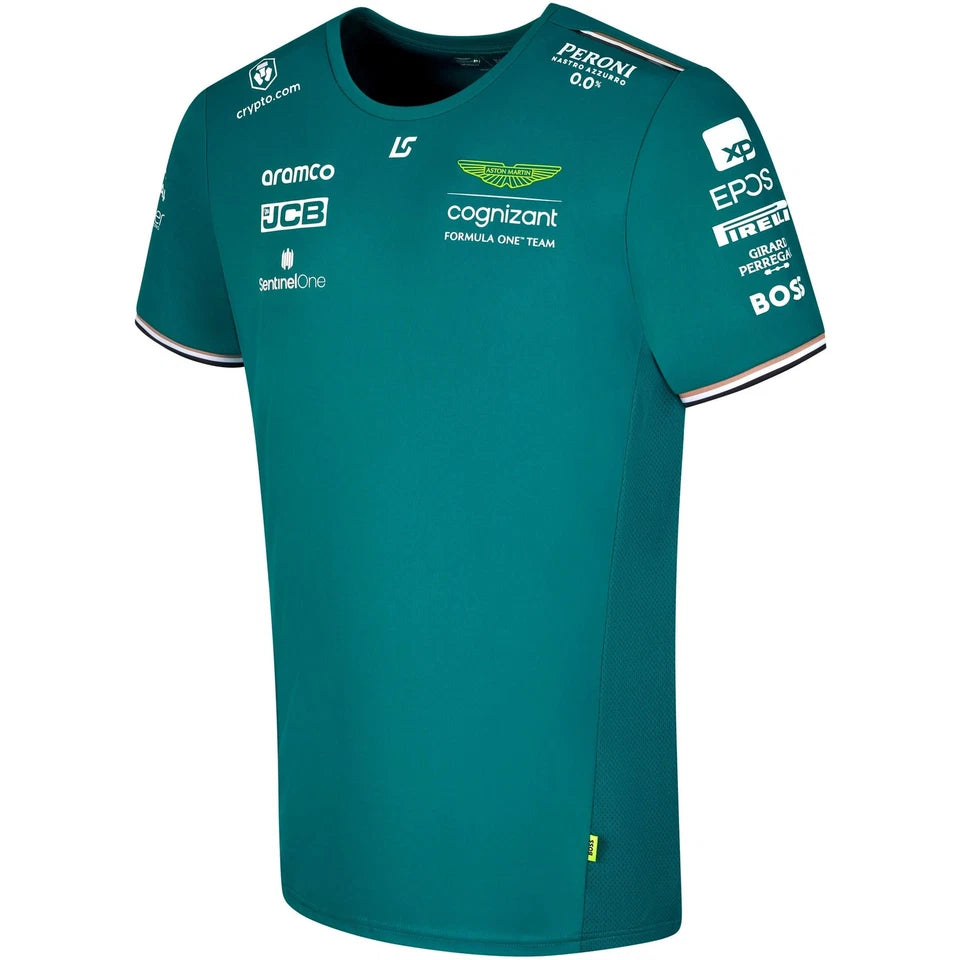 Aston Martin F1 Team Drive Lance Stroll T-Shirt Men's Green 2023
