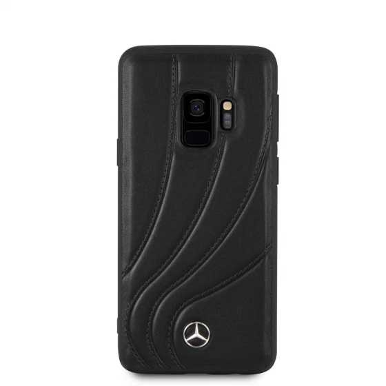 Mercedes Galaxy S9+ Hard Case - New Organic I Genuine Leather - Black