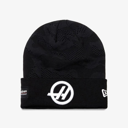 Haas F1 oliver Bearman Camo Cuff Beanie Black Sca 2025-RP Teamwear