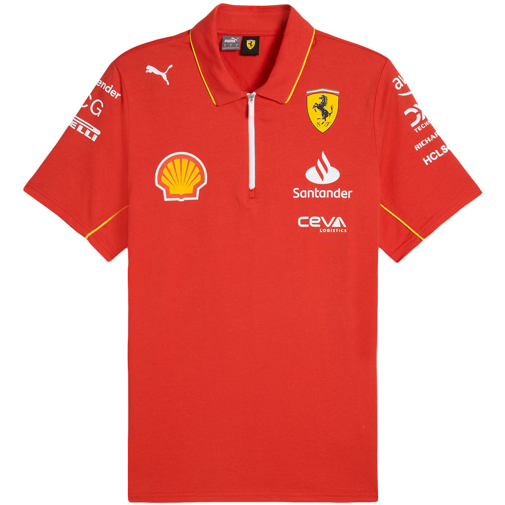 Scuderia Ferrari Men's Team Polo Burnt Red 2024-RP Teamwear