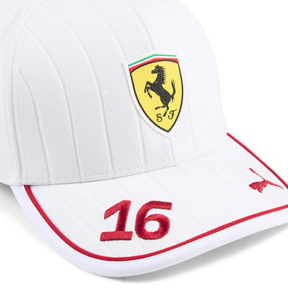 Scuderia Ferrari Charles Leclerc White Cap 2025-RP Teamwear