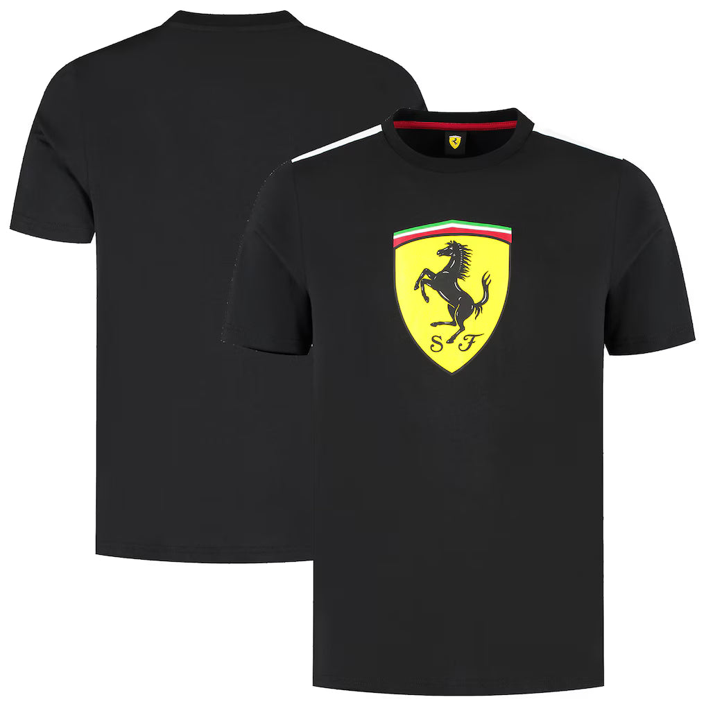 Scuderia Ferrari Men's Large Shield T-Shirt Black 2025-Fanwear