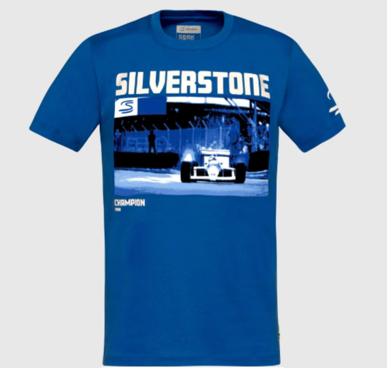 Ayrton Senna Men's Silverstone Graphic T-Shirt Blue 2025