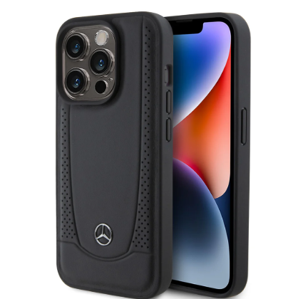 Mercedes-Benz iPhone 15 Pro Max Hard Case - Urban Leather - Black