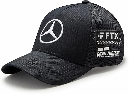 Mercedes-AMG Petronas Formula 1 Team Lewis Hamilton Driver Trucker Cap 2022 Black-RP Teamwear