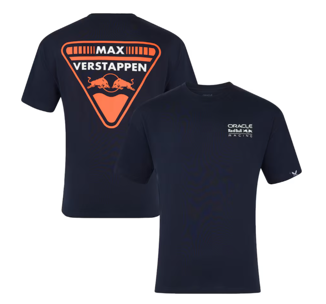 Red Bull Racing Men's Max Verstappen Oversized Crest T-Shirt Night Sky 2025-Fanwear