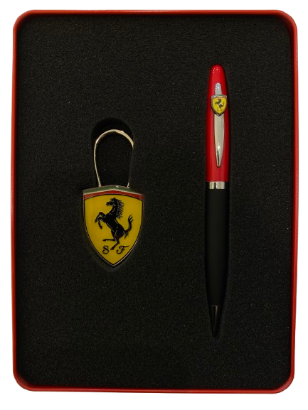 Scuderia Ferrari Maranello Gift Set Ballpoint Pen and Keyring