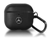 Mercedes-Benz AirPods Pro 2 Case - Leather with Metal Logo & Hook - Black