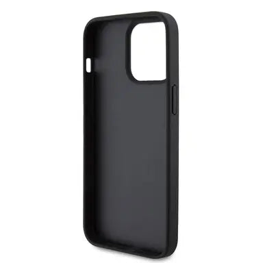 Ferrari iPhone 15 Pro Hard Case - PU Carbon with Italy Flag Line - Black