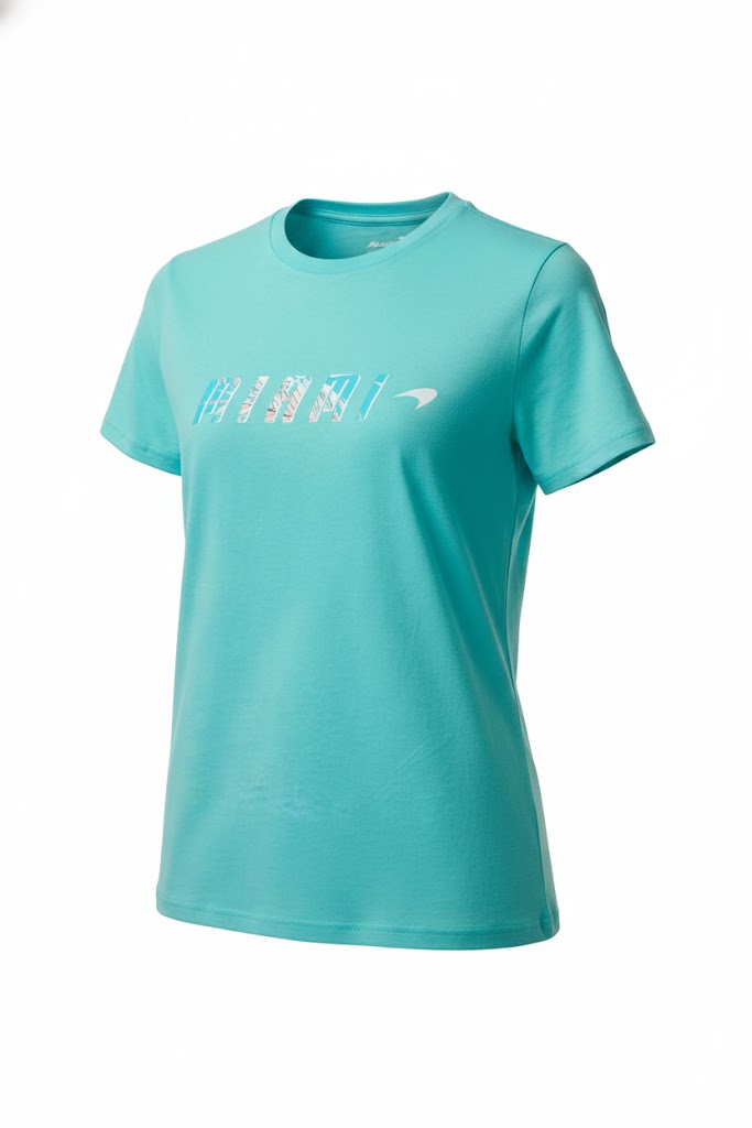 Mclaren Women's Miami Palm Graphic T-Shirt Aqua Sky 2022-Fanwear