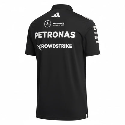 Mercedes Men's Team Polo Black 2025-RP Teamwear
