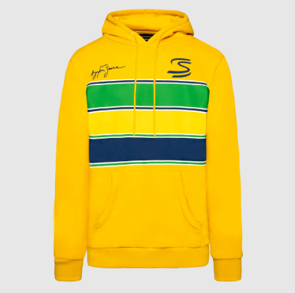 Ayrton Senna Men's Stripe Hoodie Yellow 2025-Fanwear
