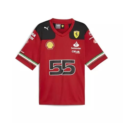 Scuderia Ferrari Men's Carlos Sainz Football Shirt Red 2023-RP Teamwear