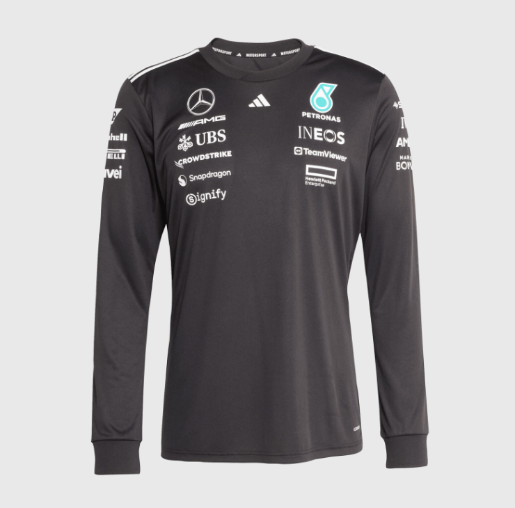 Mercedes Men's Team Long Sleeve Driver Jersey Black 2025-RP Teamwear