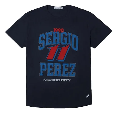 Sergio Perez 11 Mexico T-Shirt Navy 2023-Fanwear