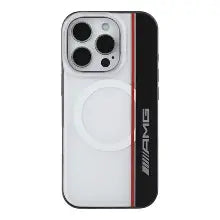 AMG iPhone 16 Pro Max MagSafe Case - Transparent Double-Layer with Bow Lines - Black