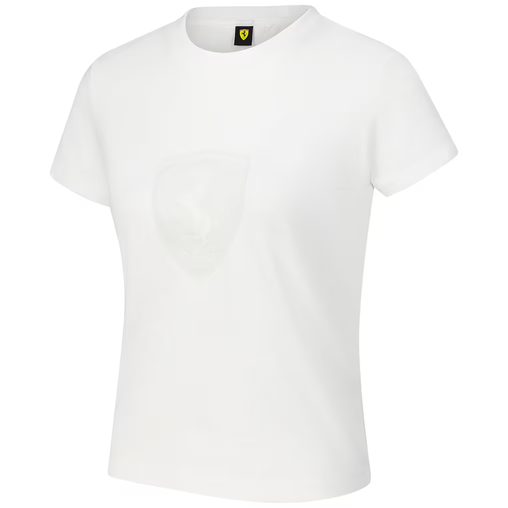 Scuderia Ferrari Women's Shield T-Shirt White 2019-Fanwear