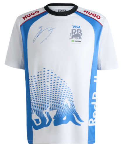 Rb Visa Cash App Men's Driver T-Shirt Yuki Tsunoda White 2025-RP Teamwear
