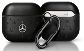 Mercedes-Benz AirPods Pro 2 Case - Leather with Debossed Star Pattern - Black