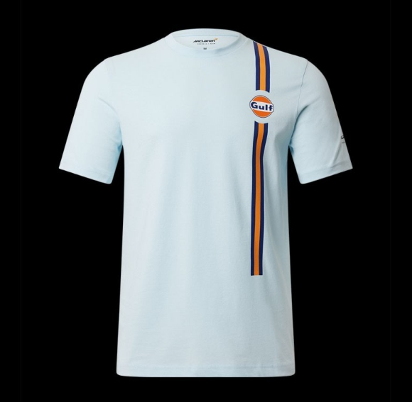 Mclaren Men's Gulf Core Logo T-Shirt Blue 2022-Fanwear