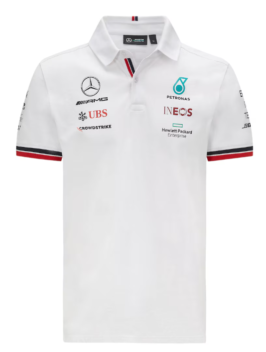 Mercedes-AMG Petronas Formula 1 Team Men's Polo White 2022-RP Teamwear