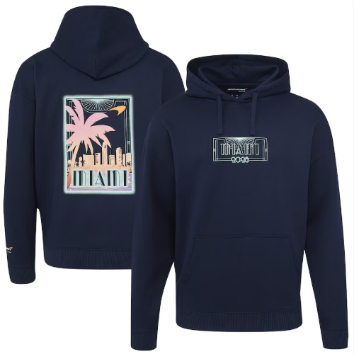Mclaren Men's Special Edition Miami Race Oversized Hoodie Navy 2025-Fanwear