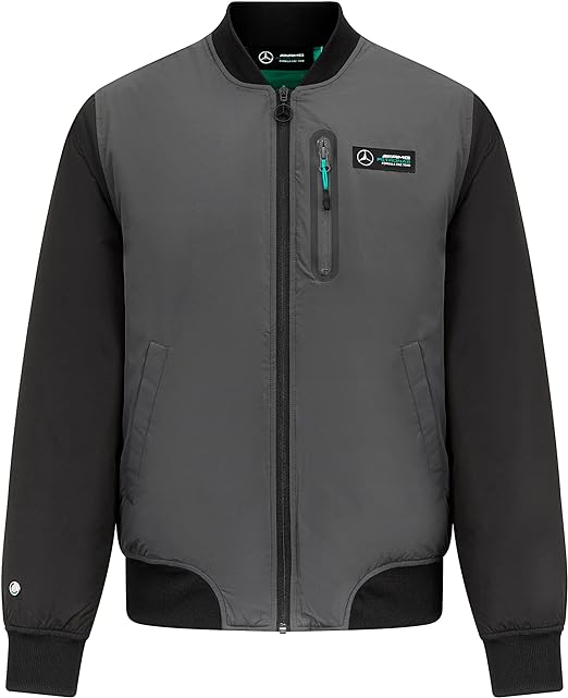 Mercedes-AMG Petronas Formula 1 Team Bomber Jacket Grey Black 2023-Fanwear