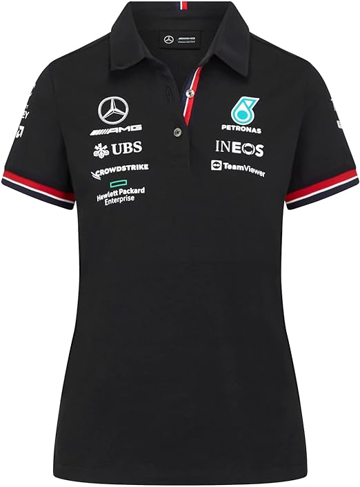 Mercedes-AMG Petronas Formula 1 Team Women's Polo Black 2022-RP Teamwear