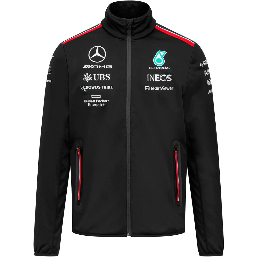 Mercedes-AMG Petronas Formula 1 Team Men's Softshell Jacket Black 2023-RP Teamwear