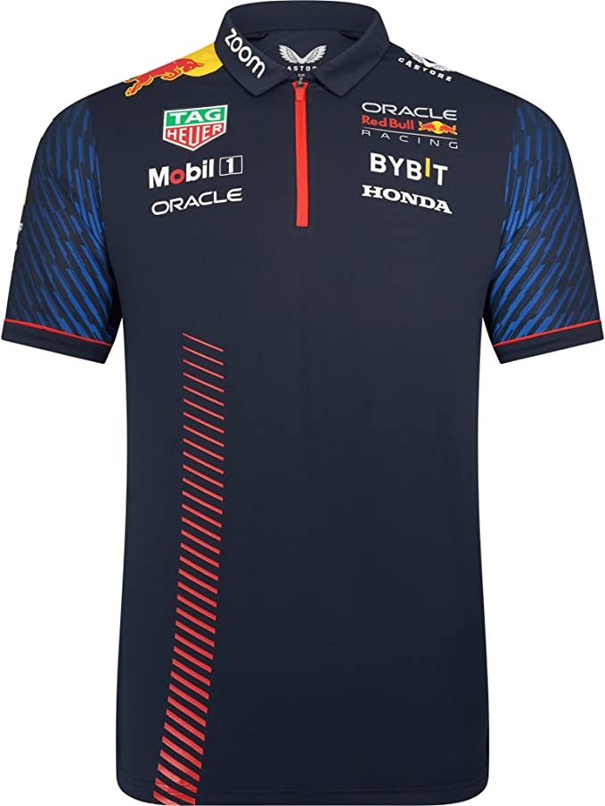 Red Bull Racing Men's Stretch Snap Polo Shirt Night Sky 2023-RP Teamwear