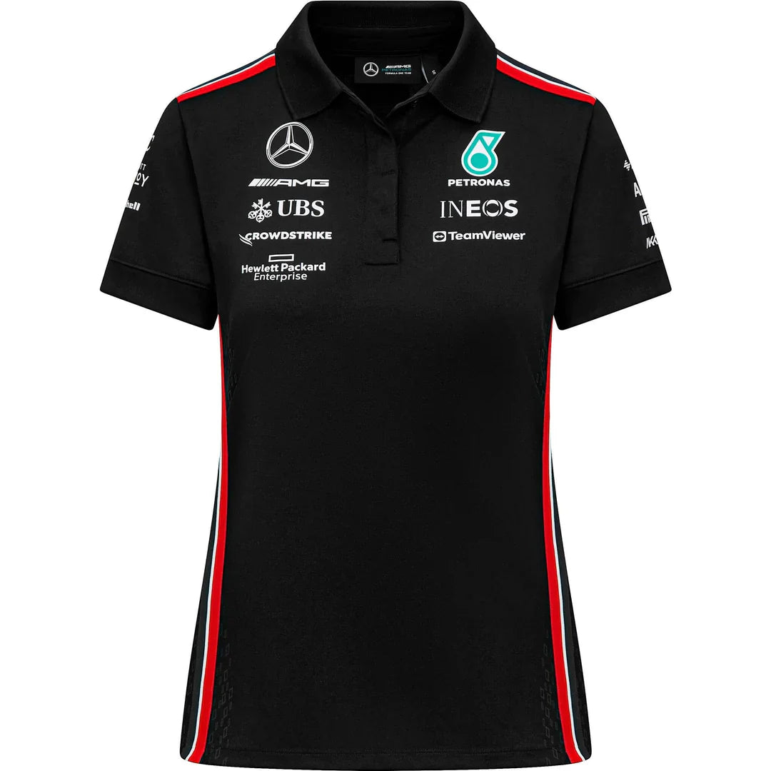 Mercedes-AMG Petronas Formula 1 Team Women's Polo Black 2023-RP Teamwear