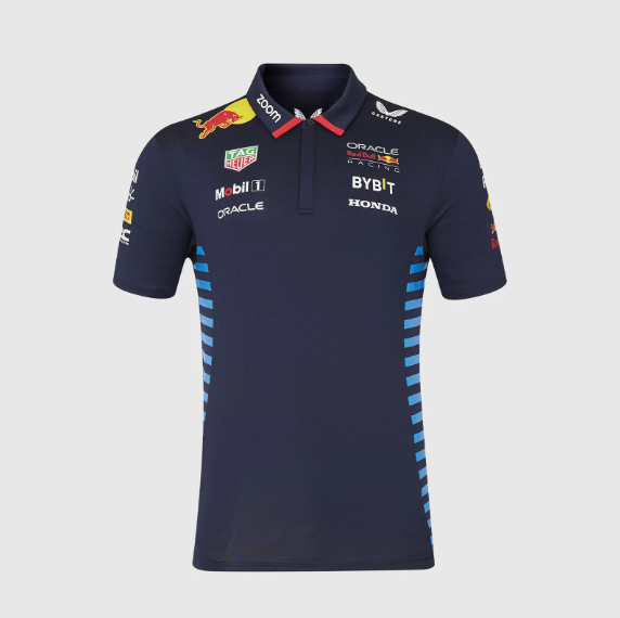 Red Bull Racing Men's Stretch Snap Polo Shirt 2024-RP Teamwear