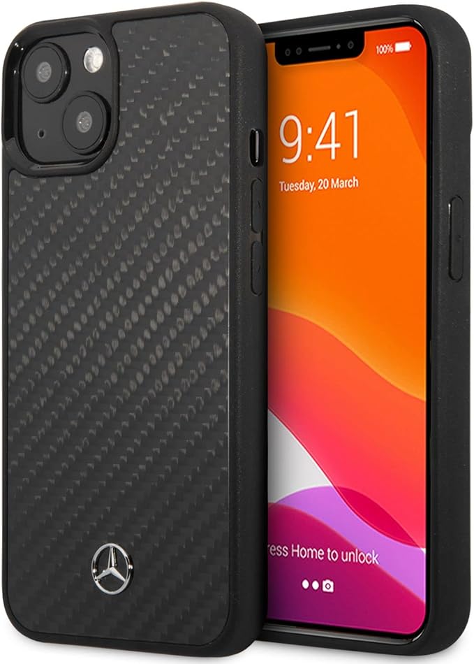 Mercedes-Benz iPhone 13 Hard Case - Carbon Fiber Dynamic - Black