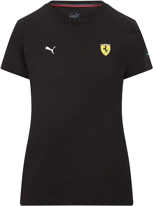 Scuderia Ferrari Puma Women's Small Shield T-Shirt Black 2021-Fanwear