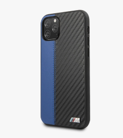 BMW iPhone 11 Pro Hard Case - Leather with Vertical Lines - Black
