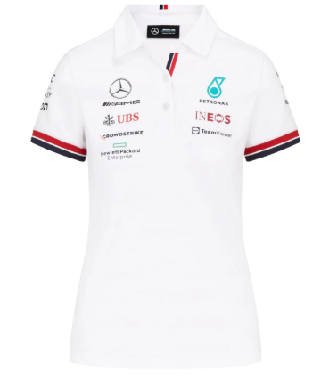 Mercedes-AMG Petronas Formula 1 Team Women's Polo White 2022-RP Teamwear