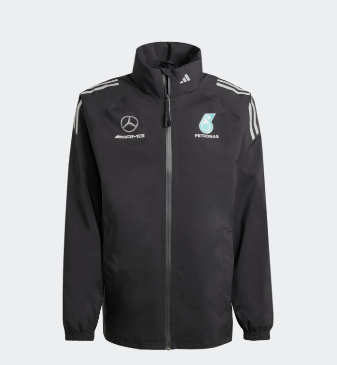 Mercedes Men's Team Mechanic Rain Jacket Black 2025-RP Teamwear