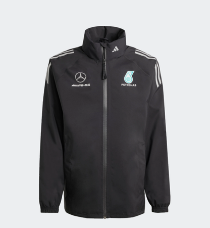 Mercedes Men's Team Mechanic Rain Jacket Black 2025-RP Teamwear