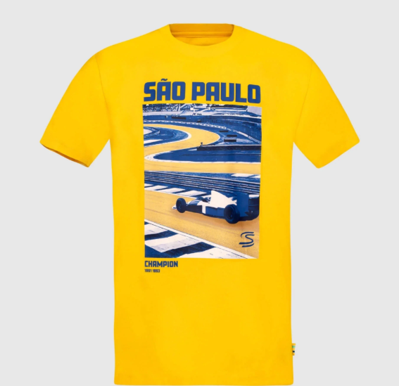 Ayrton Senna Men's Sao Paulo Graphic T-Shirt Yellow 2025