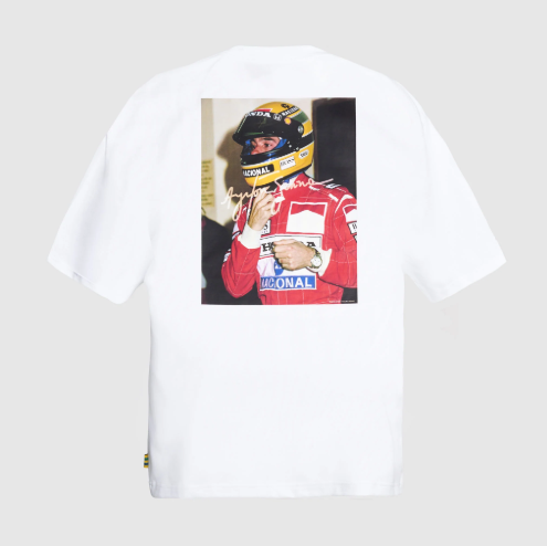 Ayrton Senna Tag Heuer Oversized Designed To Win T-Shirt White 2025-Fanwear