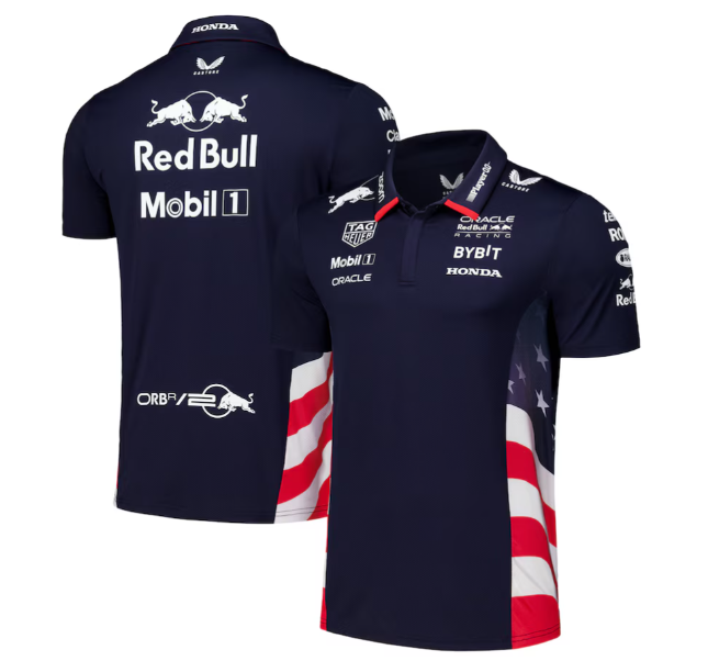 Red Bull Racing Men's Special Edition America Race Team Polo Night Sky 2024-RP Teamwear
