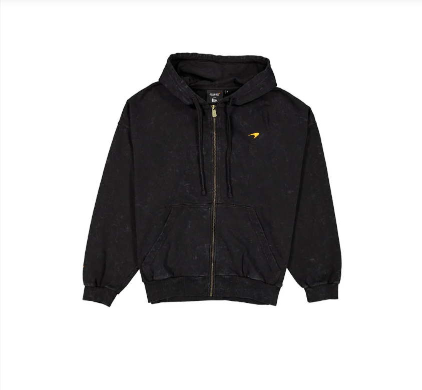 Mclaren Men's Washed Full Zip Oversized Hoodie Black 2025-Fanwear